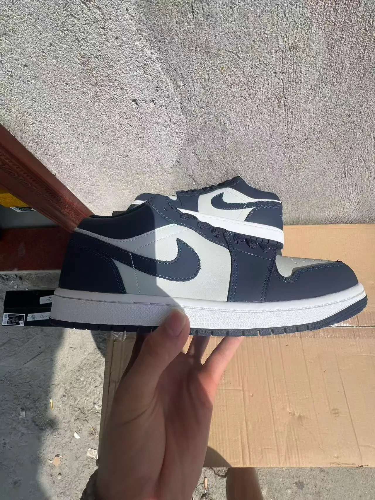 Nike Air Jordan 1 Low Navy White Lifestyle Sneakers 10