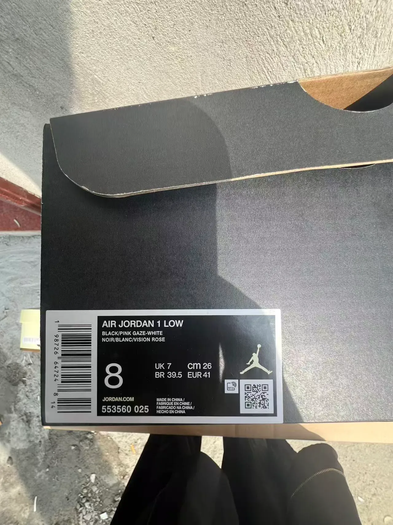 Nike Air Jordan 1 Low Chaussures Lifestyle Rose Blanc Noir 10