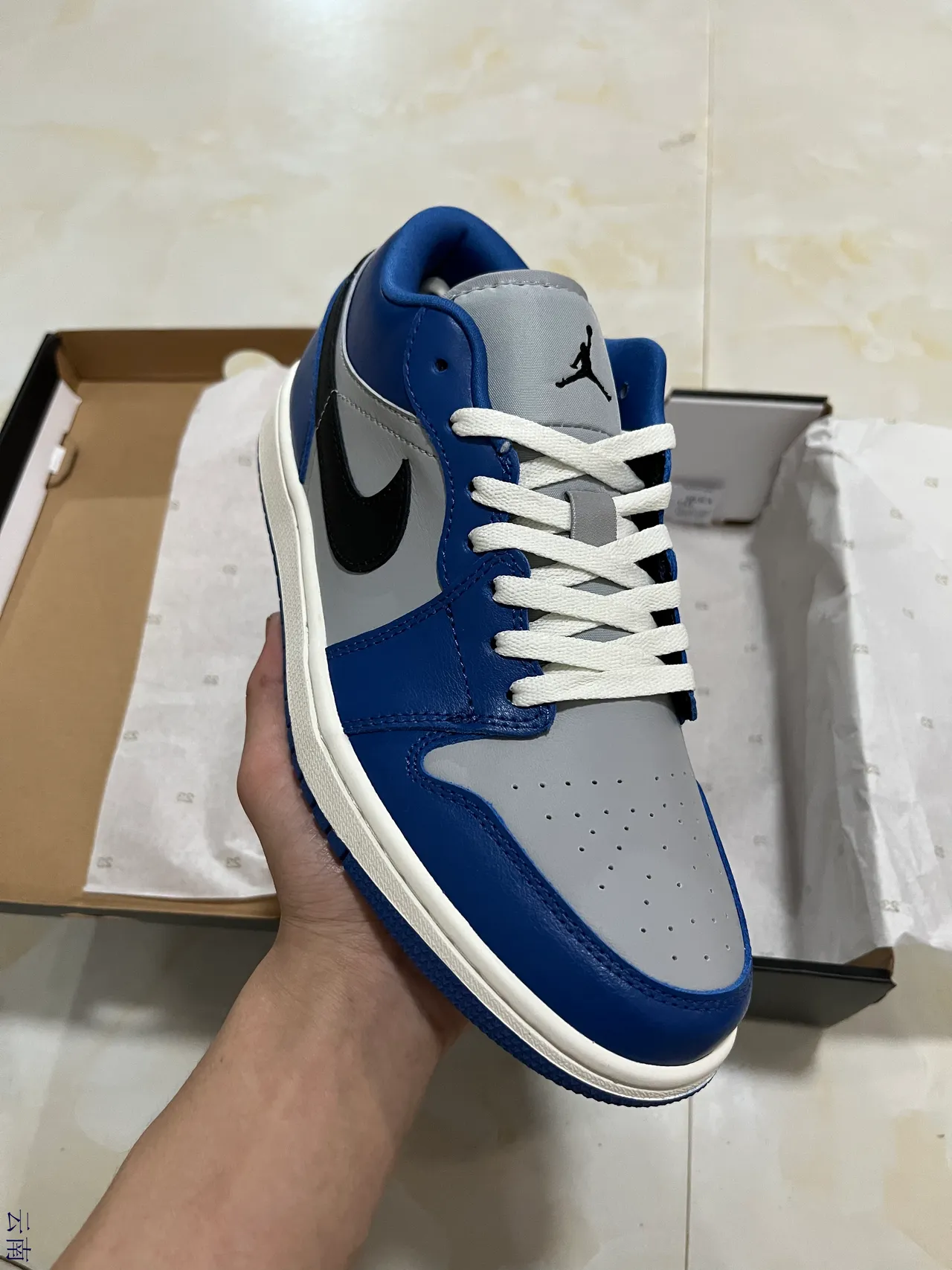 Nike Air Jordan 1 Low Royal Blue Gray Black Lifestyle Sneakers 2