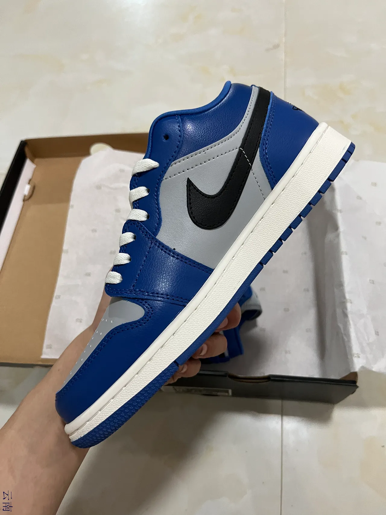 Nike Air Jordan 1 Low Royal Blue Gray Black Lifestyle Sneakers 5