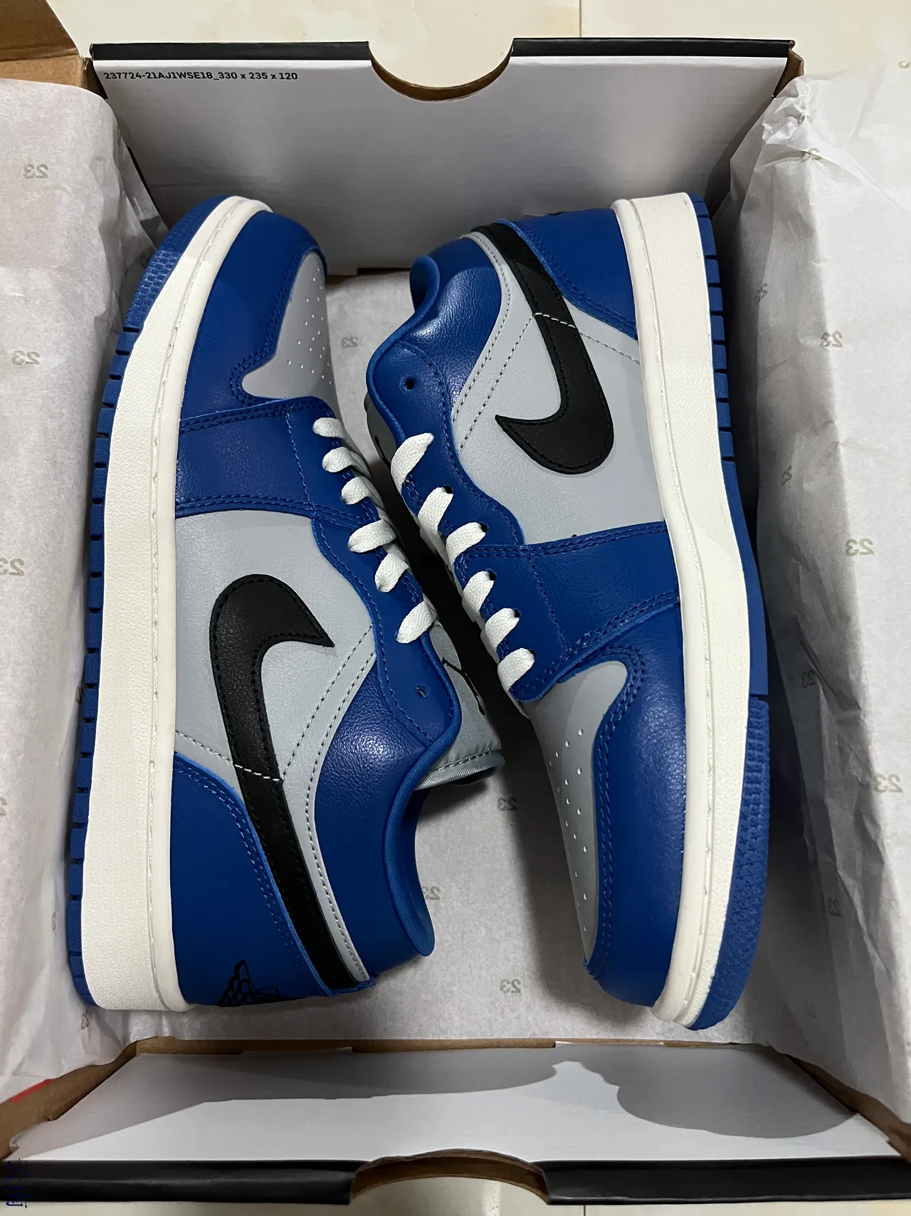 Nike Air Jordan 1 Low Royal Blue Gray Black Lifestyle Sneakers 7