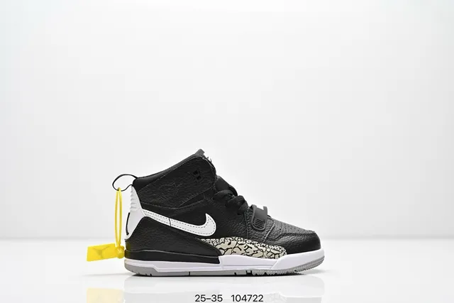 Nike Air Jordan 3 Kids Black White Cement Elephant Print Basketball Shoes 2