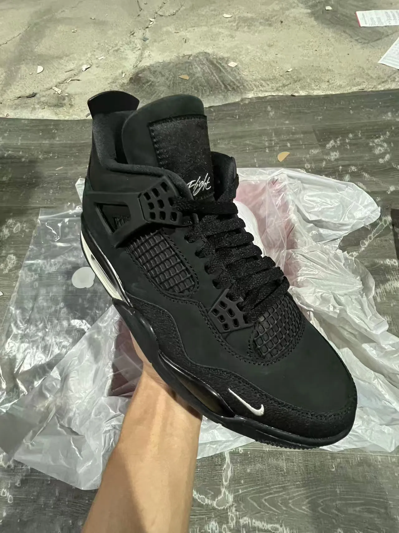 Nike Air Jordan 4 Black Off-White Basketball Shoes 2