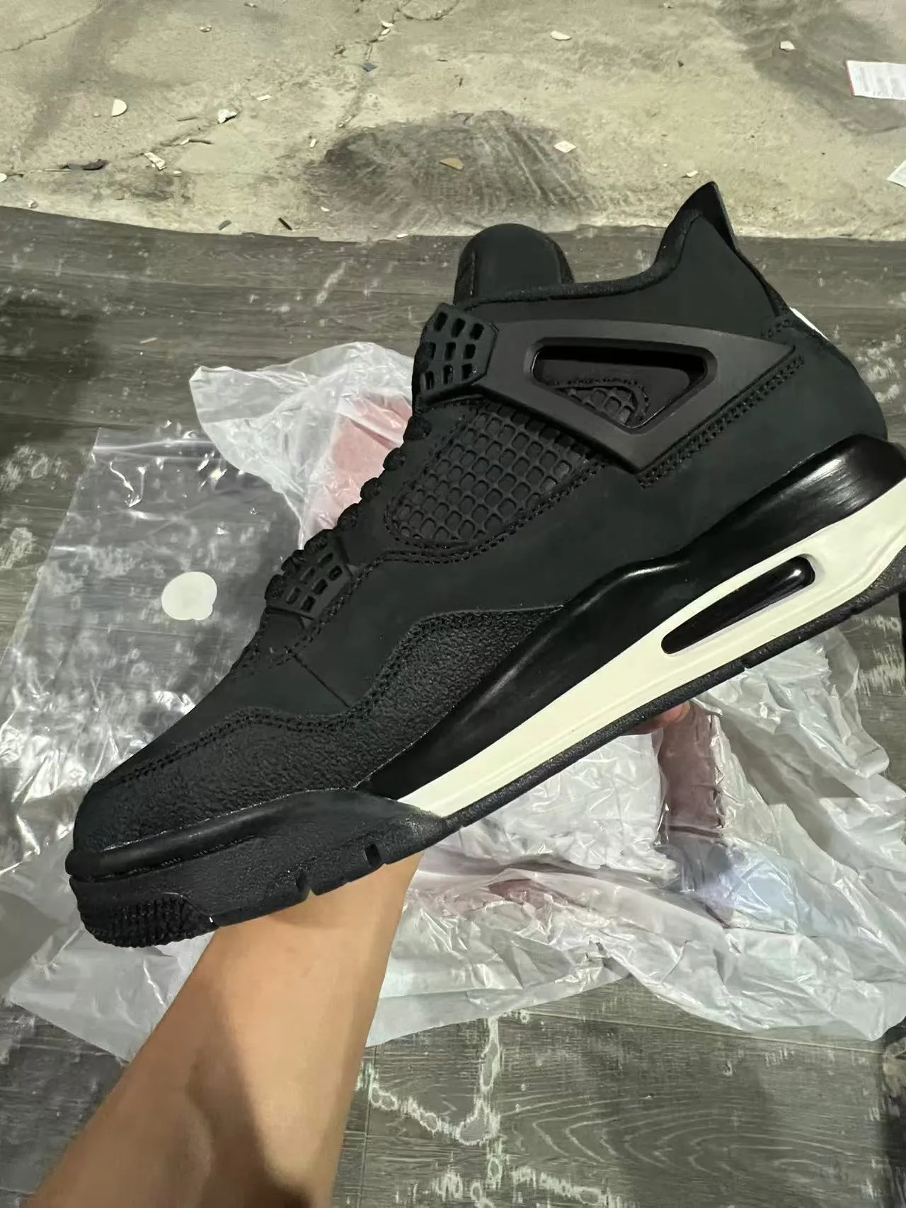 Nike Air Jordan 4 Black Off-White Basketball Shoes 5
