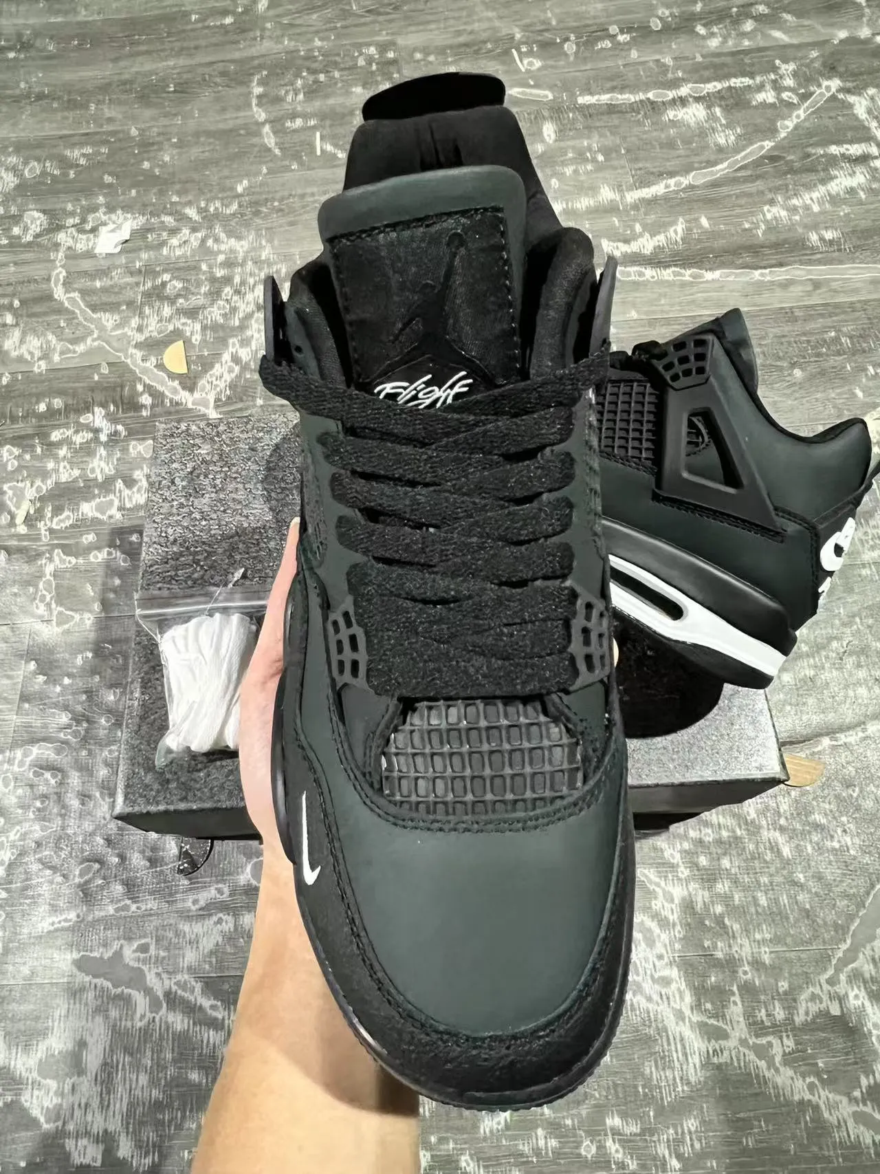 Nike Air Jordan 4 Black White Basketball Shoes 3