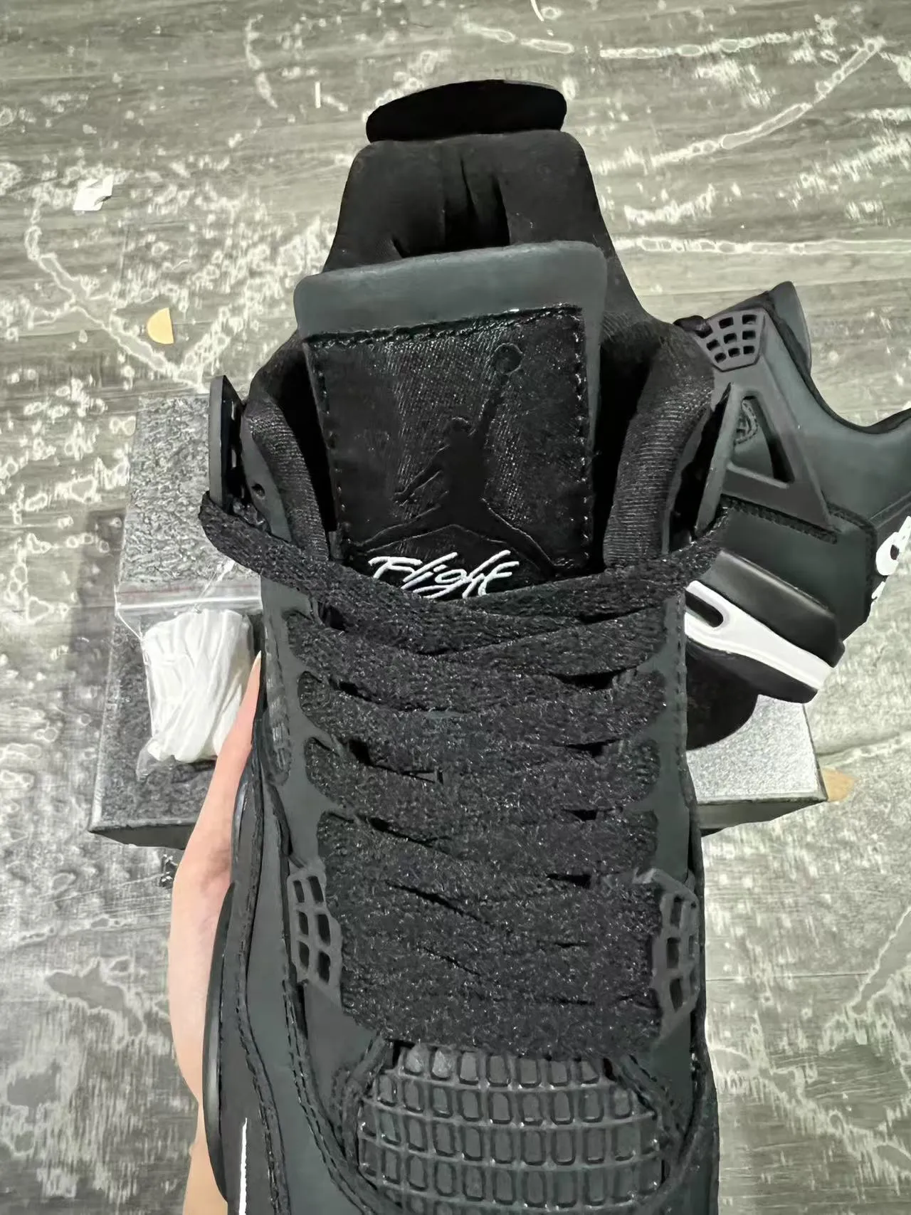 Nike Air Jordan 4 Black White Basketball Shoes 4