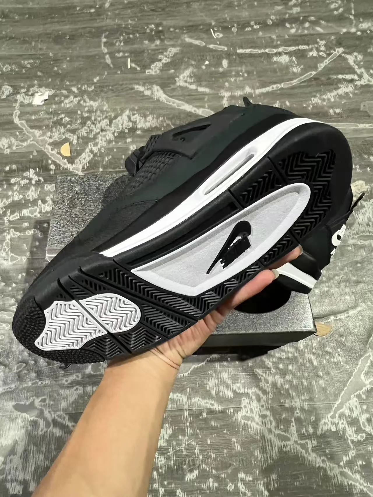 Nike Air Jordan 4 Black White Basketball Shoes 6
