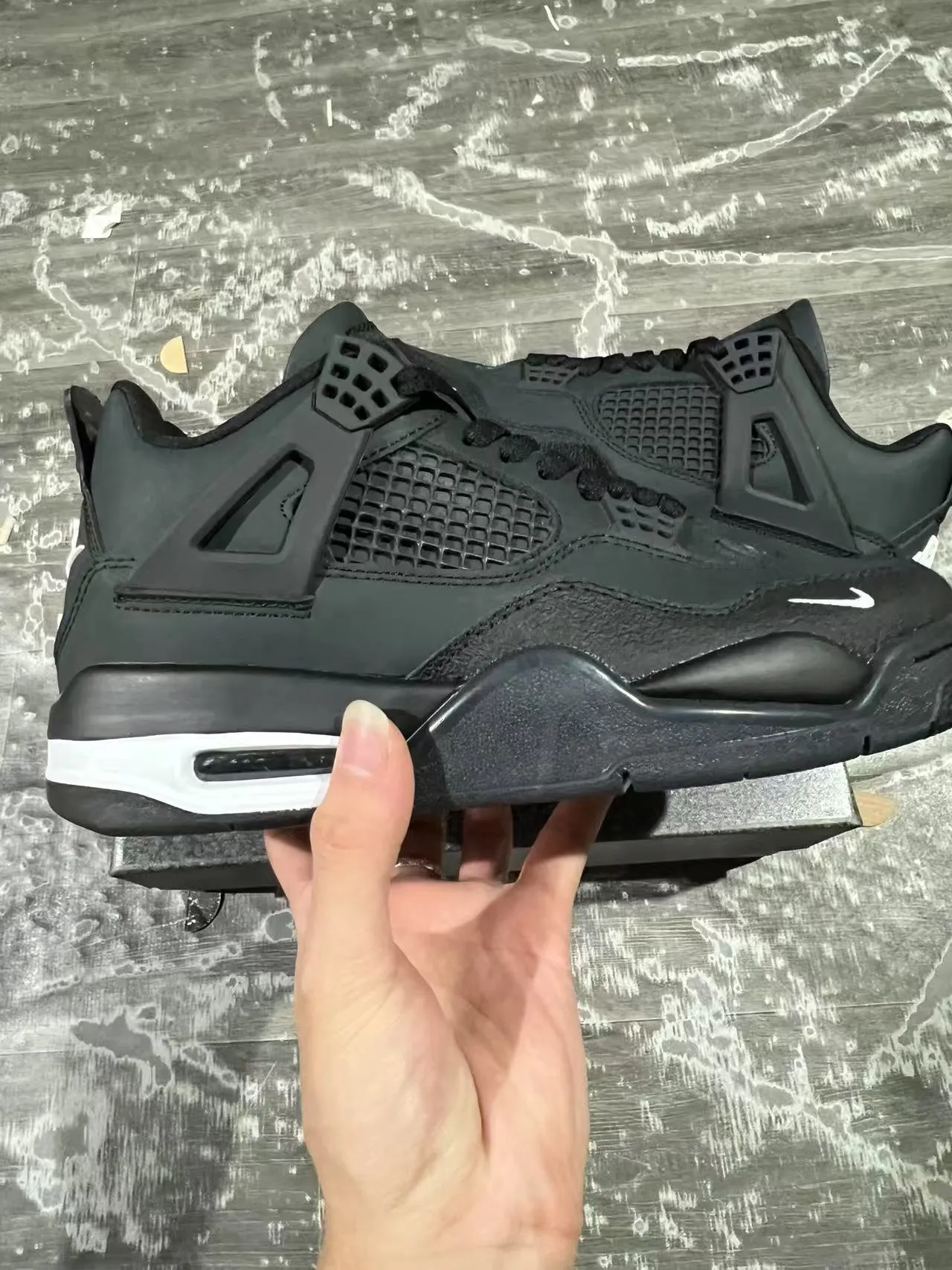 Nike Air Jordan 4 Black White Basketball Shoes 7