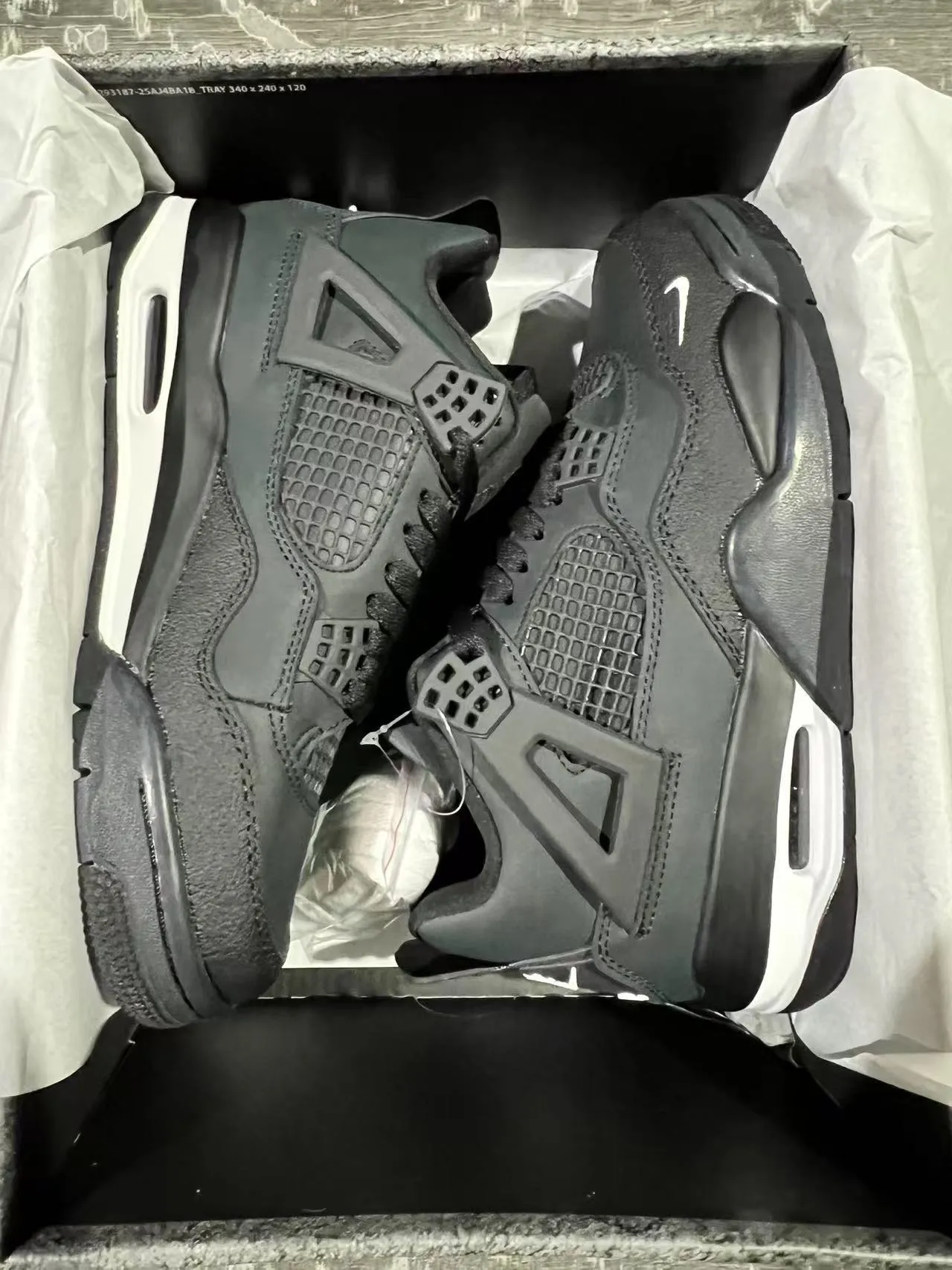 Nike Air Jordan 4 Black White Basketball Shoes 9