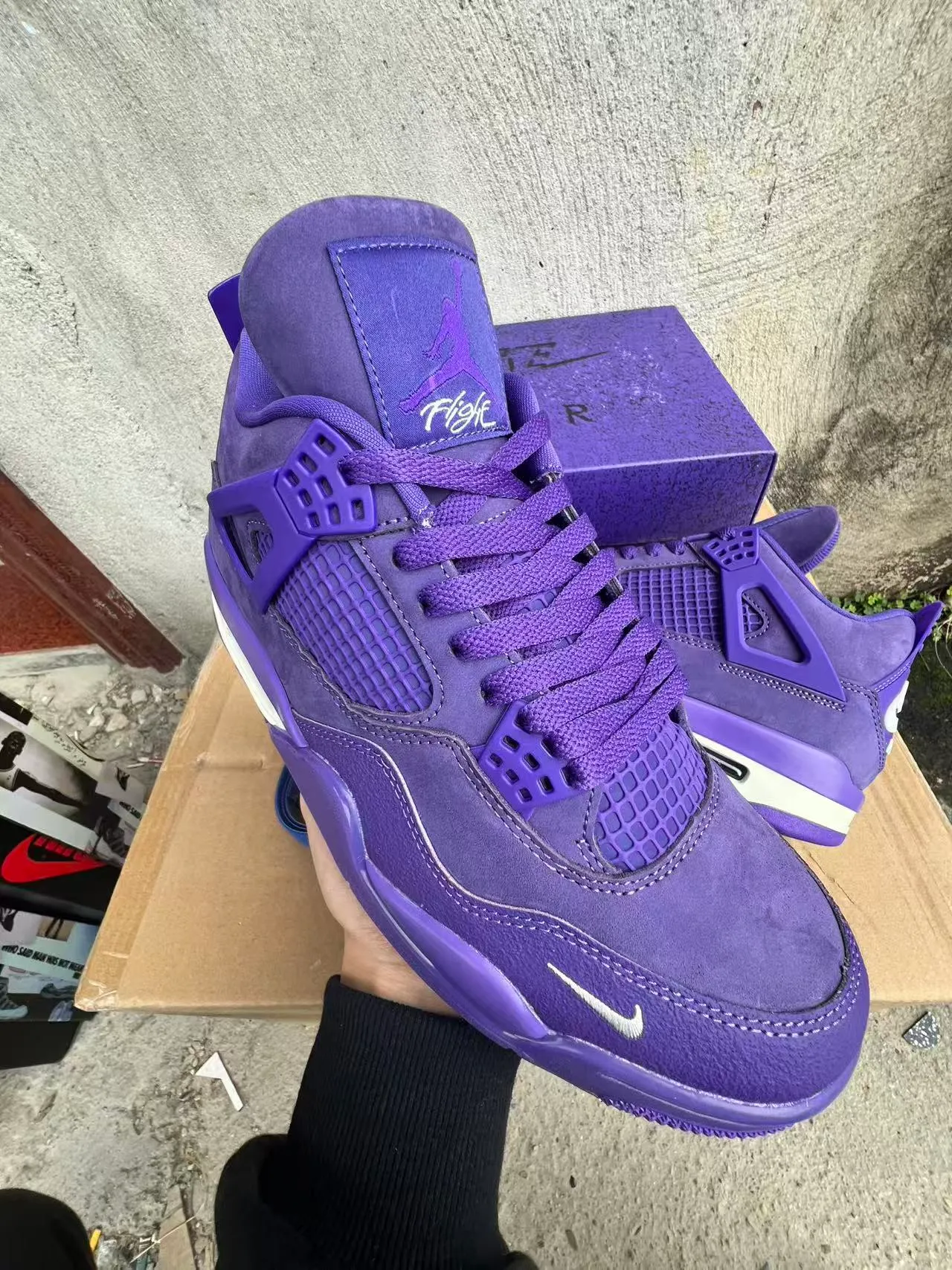 Nike Air Jordan 4 Monochromatic Purple Basketball Shoes 2
