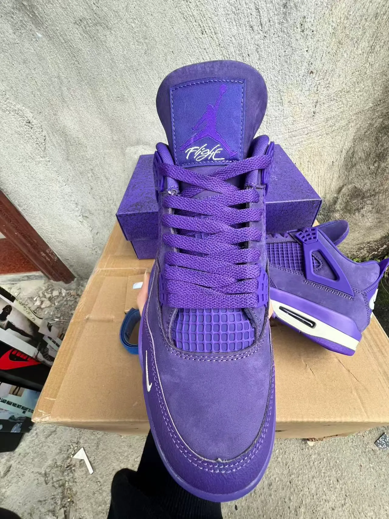 Nike Air Jordan 4 Monochromatic Purple Basketball Shoes 3
