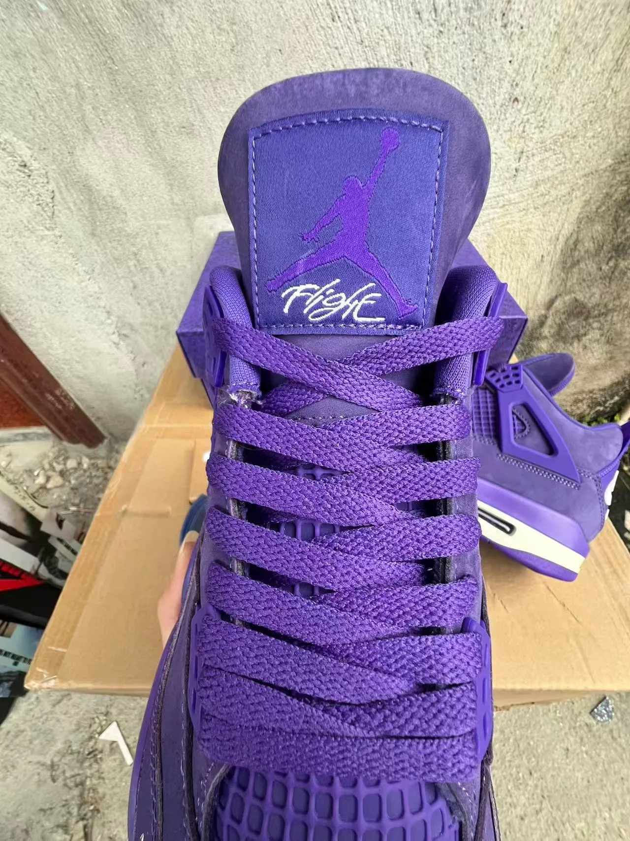 Nike Air Jordan 4 Monochromatic Purple Basketball Shoes 4