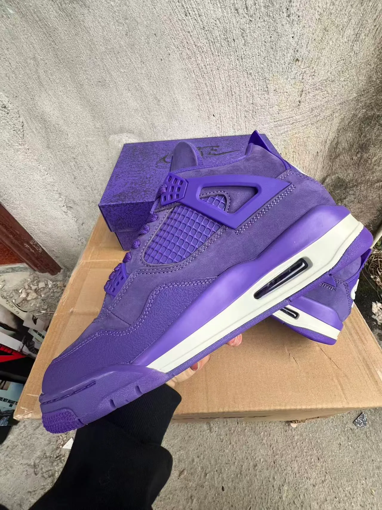 Nike Air Jordan 4 Monochromatic Purple Basketball Shoes 5