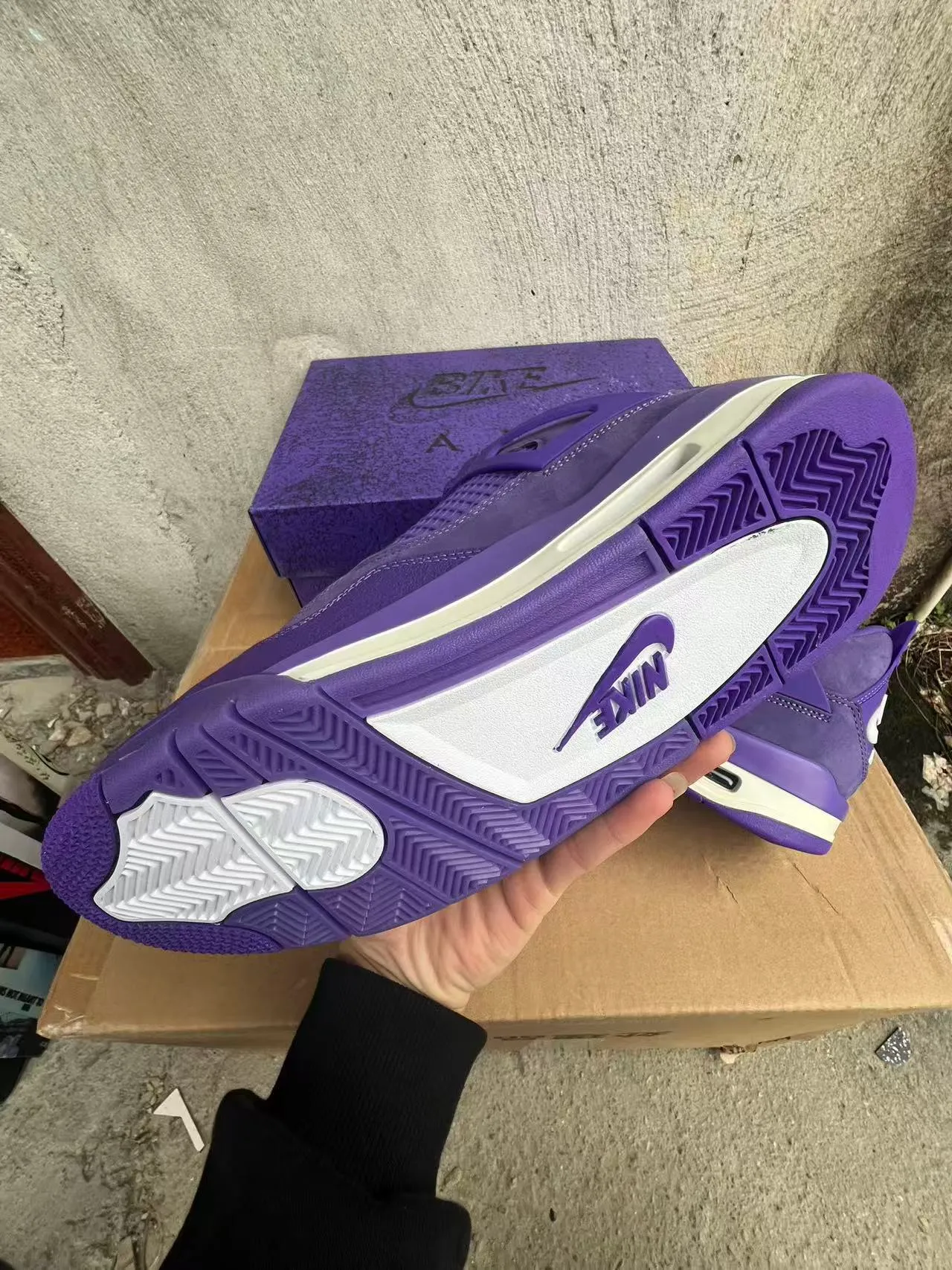 Nike Air Jordan 4 Monochromatic Purple Basketball Shoes 6