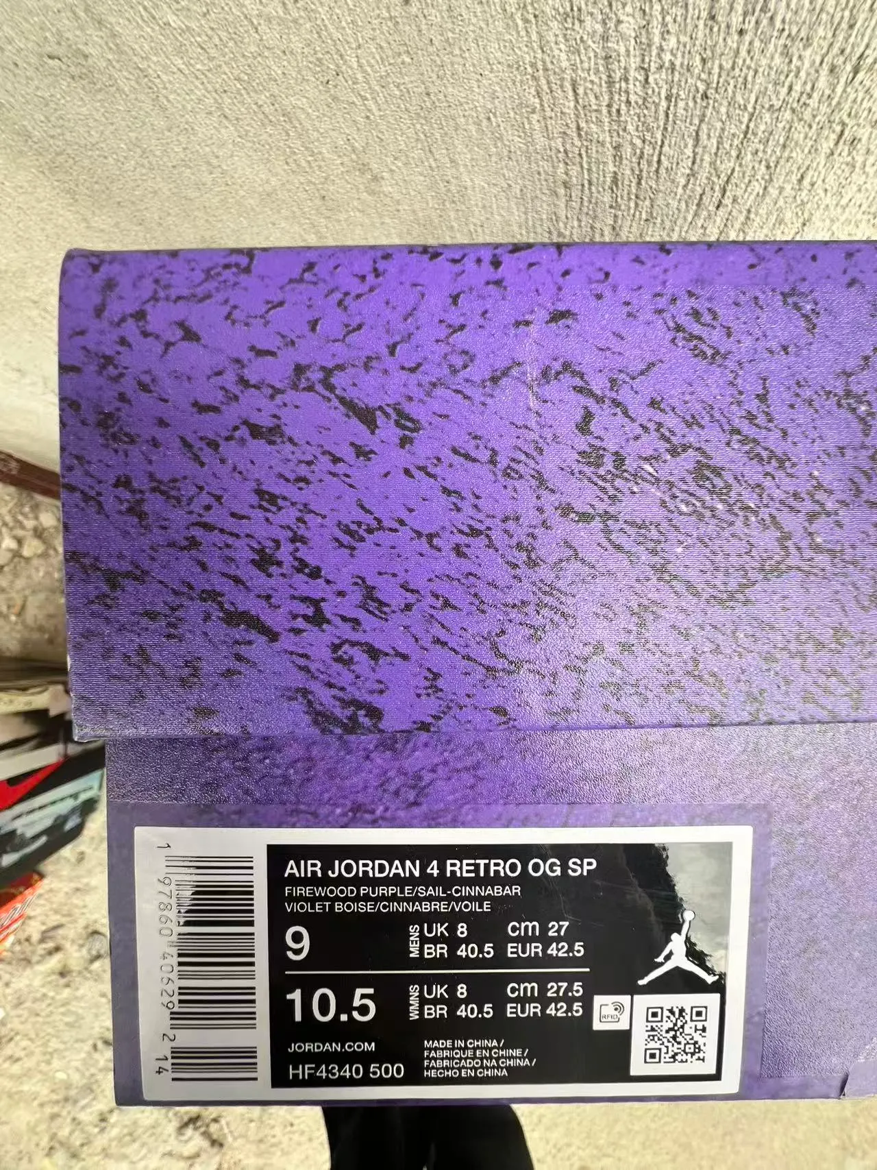 Nike Air Jordan 4 Monochromatic Purple Basketball Shoes 10
