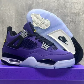 Nike Air Jordan 4 Purple Black White Icy Outsole Basketball Shoes