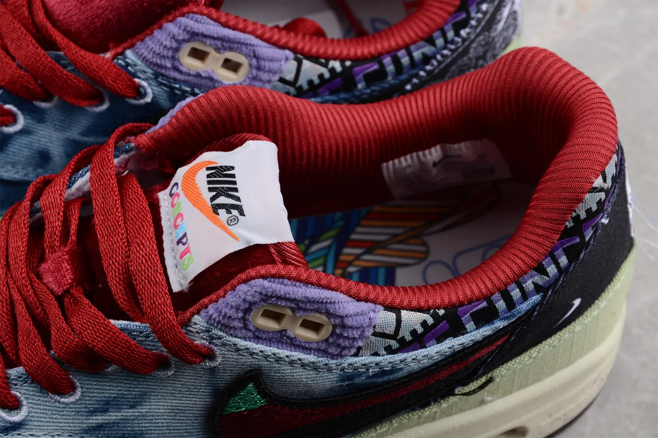 Nike Air Max 1 Denim Patchwork Lifestyle Sneakers 7