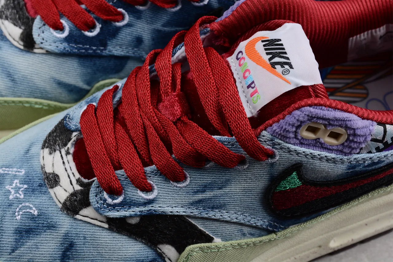 Nike Air Max 1 Denim Patchwork Lifestyle Sneakers 8