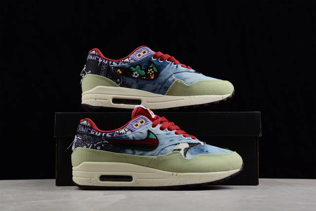 Nike Air Max 1 Denim Patchwork Lifestyle Sneakers 16