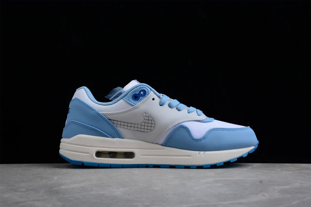 Nike Air Max 1 Light Blue Glitter Swoosh Lifestyle Sneakers 12
