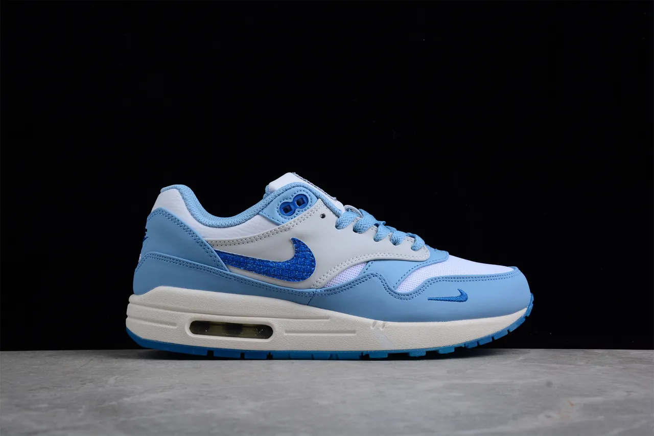 Nike Air Max 1 Light Blue Glitter Swoosh Lifestyle Sneakers 15