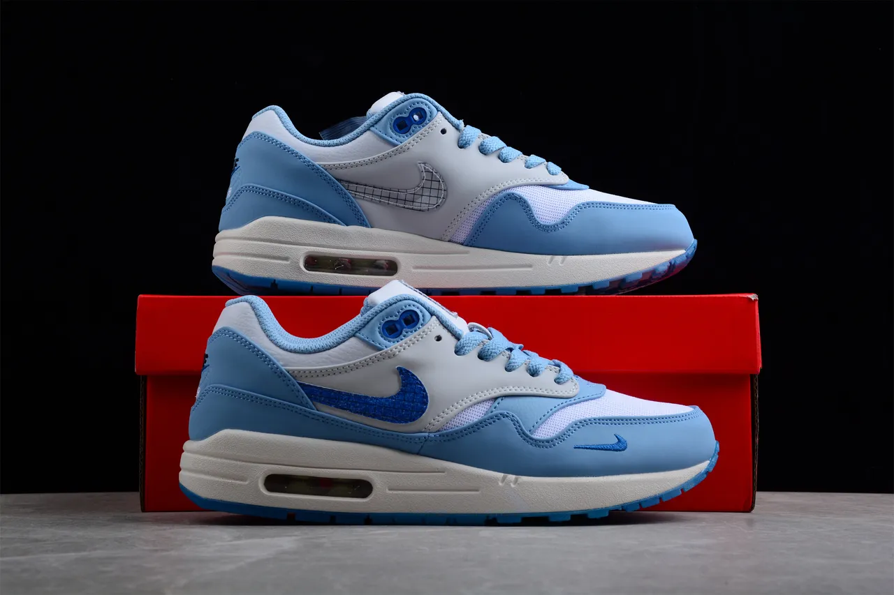 Nike Air Max 1 Light Blue Glitter Swoosh Lifestyle Sneakers 16