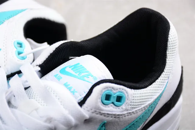Nike Air Max 1 White Black Turquoise Lifestyle Sneakers 6