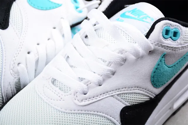 Nike Air Max 1 White Black Turquoise Lifestyle Sneakers 7
