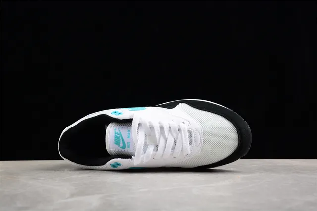 Nike Air Max 1 White Black Turquoise Lifestyle Sneakers 12