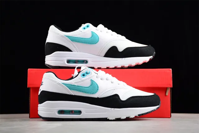 Nike Air Max 1 White Black Turquoise Lifestyle Sneakers 15