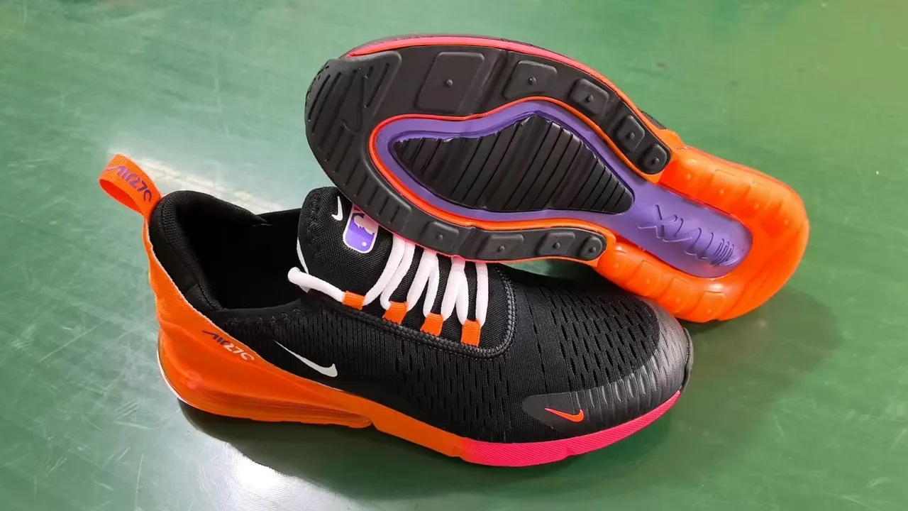Nike Air Max 270 Black Orange Pink Running Shoes 2