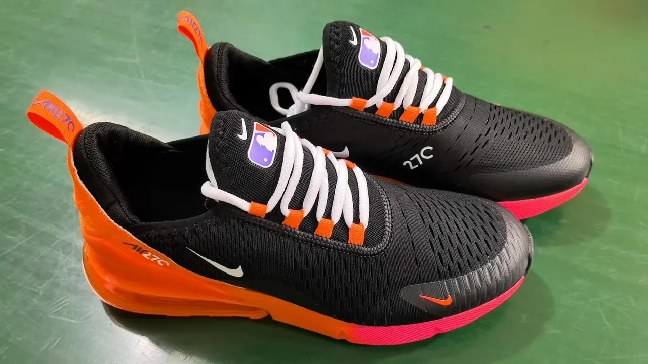 Nike Air Max 270 Black Orange Pink Running Shoes 3