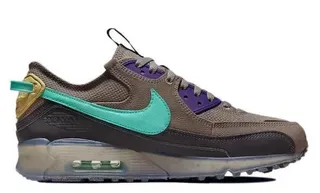 Nike Air Max 90 Taupe Purple Teal Lifestyle Sneakers 3