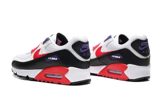 Nike Air Max 90 أبيض أسود أحمر بنفسجي حذاء رياضي Lifestyle 4