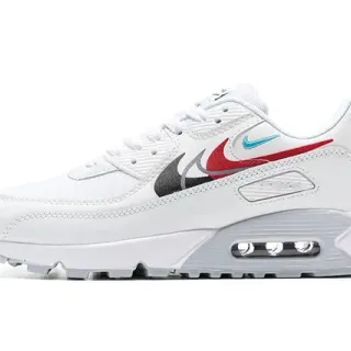 Nike Air Max 90 White Red Black Cyan Lifestyle Sneakers