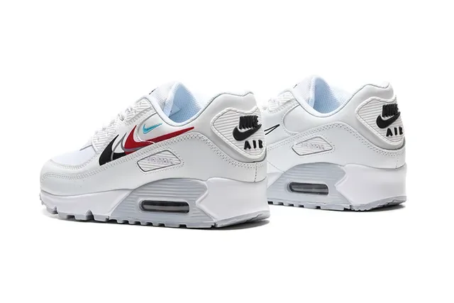 Nike Air Max 90 Blanc Rouge Noir Cyan Lifestyle Sneakers 3