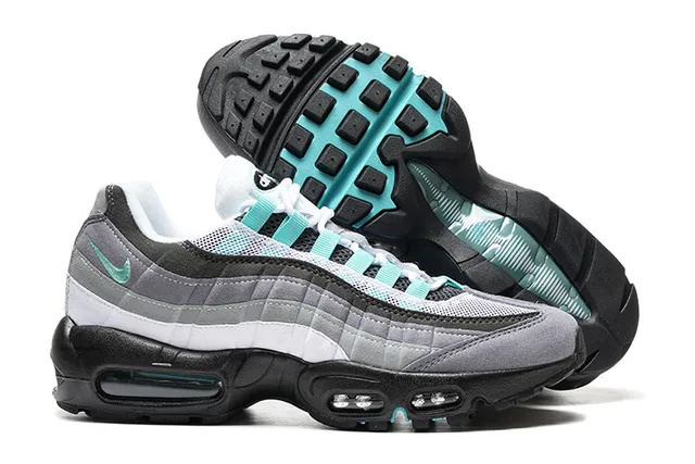 Nike Air Max 95 Gray Black White Teal Lifestyle Sneakers 3