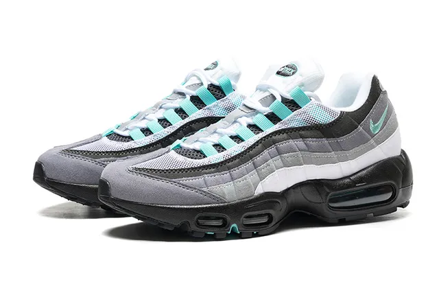 Nike Air Max 95 Gray Black White Teal Lifestyle Sneakers 5