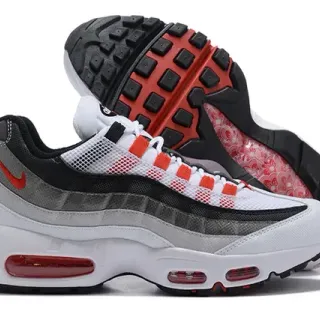 Nike Air Max 95 White Black Gray Red Lifestyle Sneakers