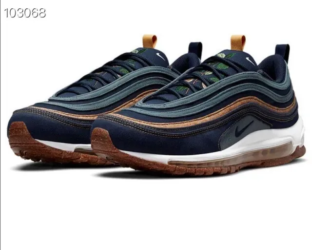 Nike Air Max 97 Navy and Brown Cork Lifestyle Sneakers 4