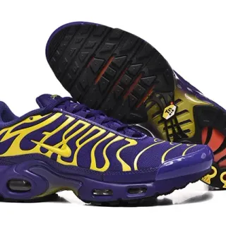 Nike Air Max Plus Purple and Yellow Wave Pattern Lifestyle Sneakers