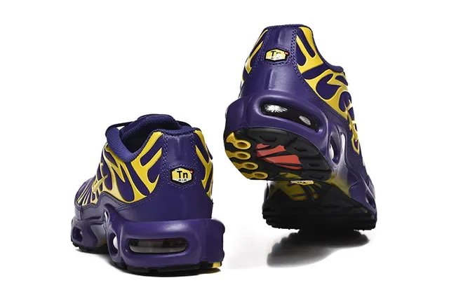 Nike Air Max Plus Purple and Yellow Wave Pattern Lifestyle Sneakers 14