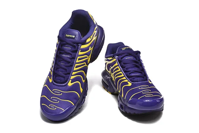 Nike Air Max Plus Purple and Yellow Wave Pattern Lifestyle Sneakers 15