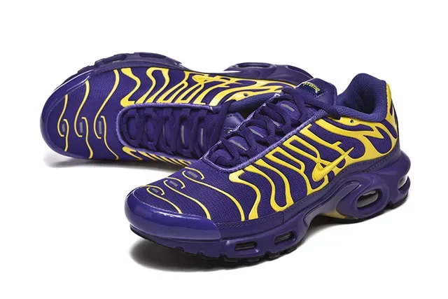 Nike Air Max Plus Purple and Yellow Wave Pattern Lifestyle Sneakers 16