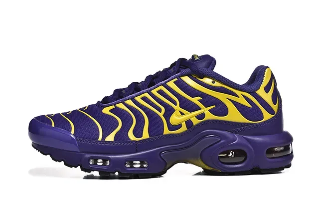 Nike Air Max Plus Purple and Yellow Wave Pattern Lifestyle Sneakers 17