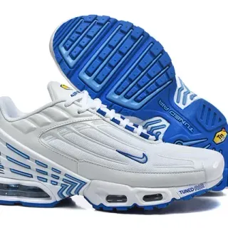 Nike Air Max Plus Tuned White and Blue Lifestyle Sneakers