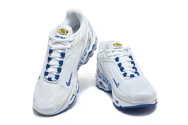 Nike Air Max Plus Tuned White and Blue Lifestyle Sneakers 9