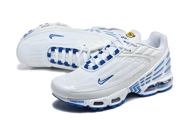 Nike Air Max Plus Tuned White and Blue Lifestyle Sneakers 10