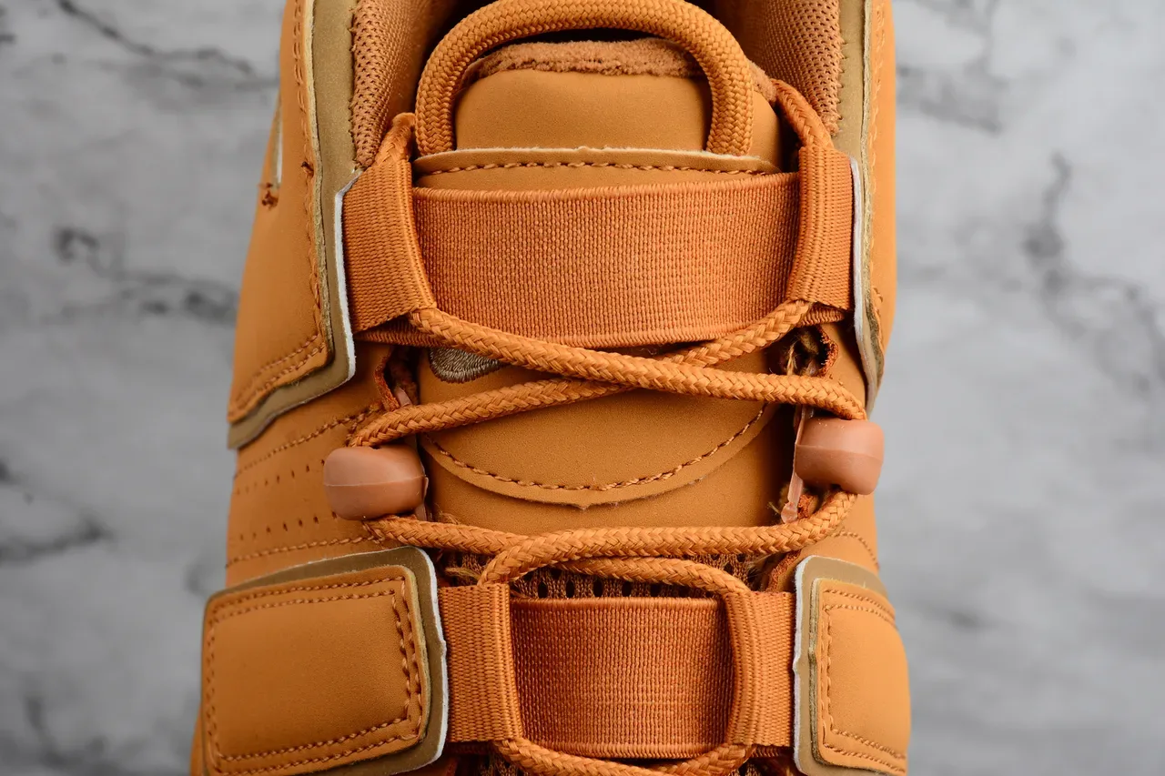 Nike Air More Uptempo Tan Leather Basketball Shoes 3