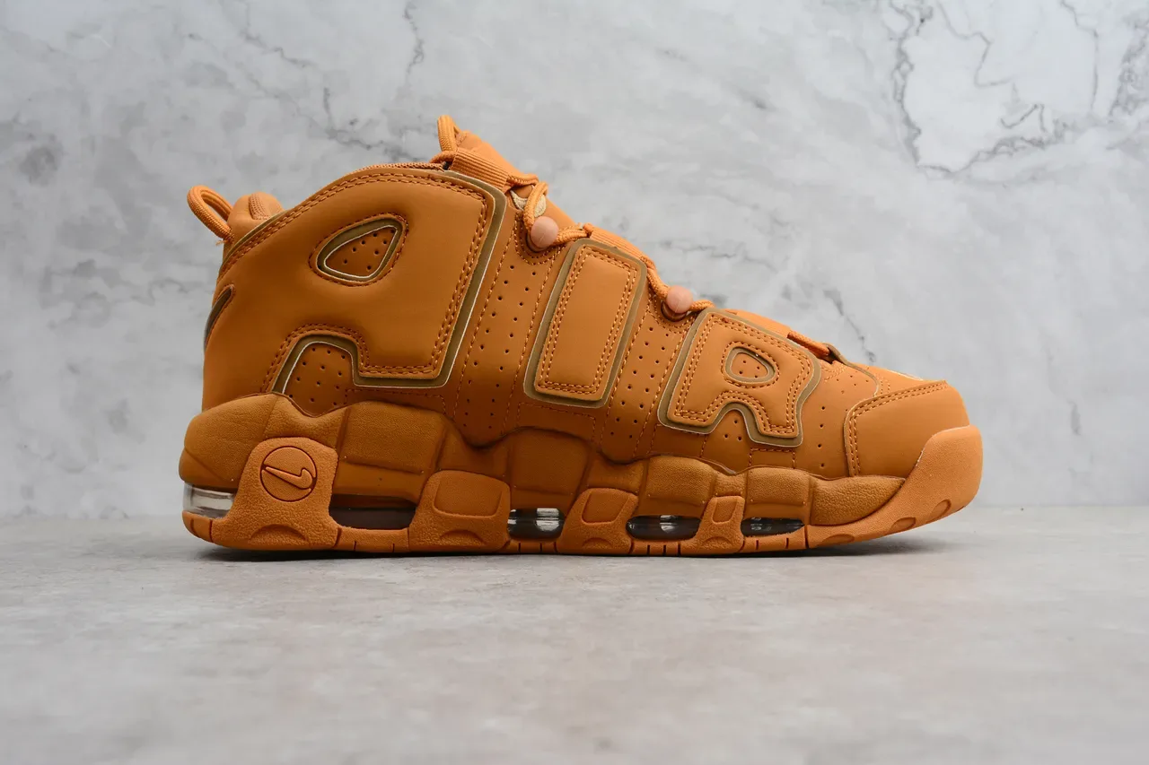 Nike Air More Uptempo Tan Leather Basketball Shoes 8